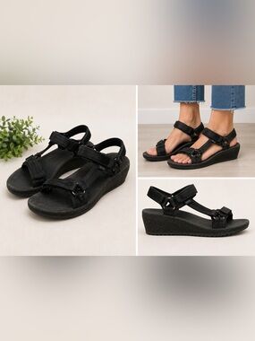 Teva Women’s Black Strappy Sport Sandals Size 10 – Adjustable – Well Loved